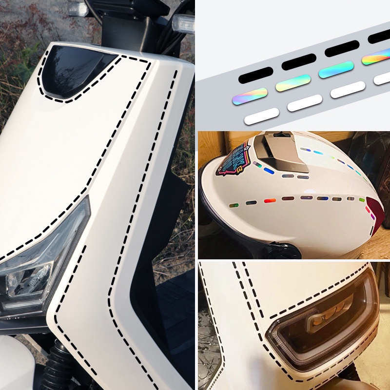 Miếng dán SEAMETAL kiểu đường nét chấm phản quang chống thấm nước dành cho trang trí xe hơi xe máy DIY