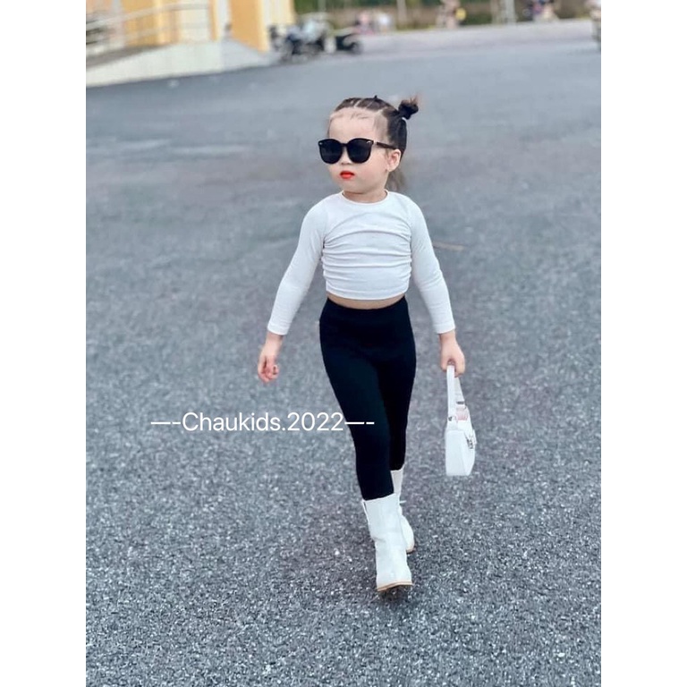 Đồ Bộ Bé Gái - Áo Cotton Dài Tay Kết Hợp Quần Legging Sành Điệu DOBO071