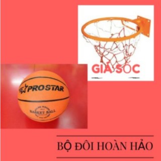 combo lưới vành 40cm + bóng rổ số 5