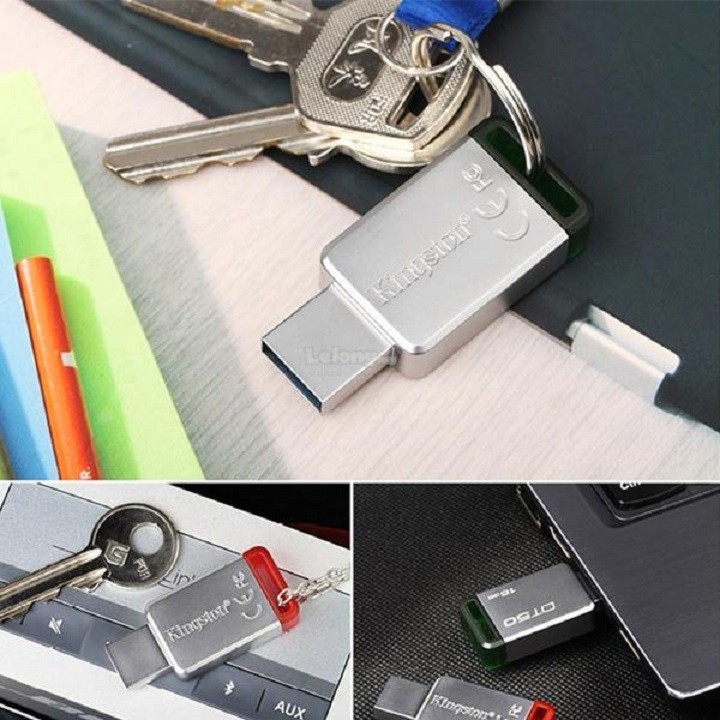 USB Kingston 16GB – DataTraveler DT50 – Vỏ thép nguyên khối – Chịu va đập – Kháng nước – CHÍNH HÃNG – BH 5 năm