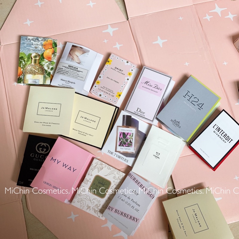 Có sẵn - Combo Vial mẫu dùng thử nước hoa Jomalone, Givenchy, Chanel, Dior, HM, Maison Replica, Daisy, Gucci