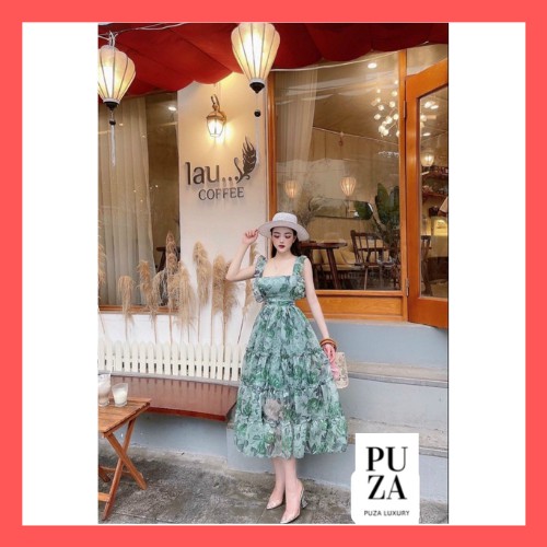 váy maxi thiết kế hai dây,maxi đi biển trẻ trung cá tính