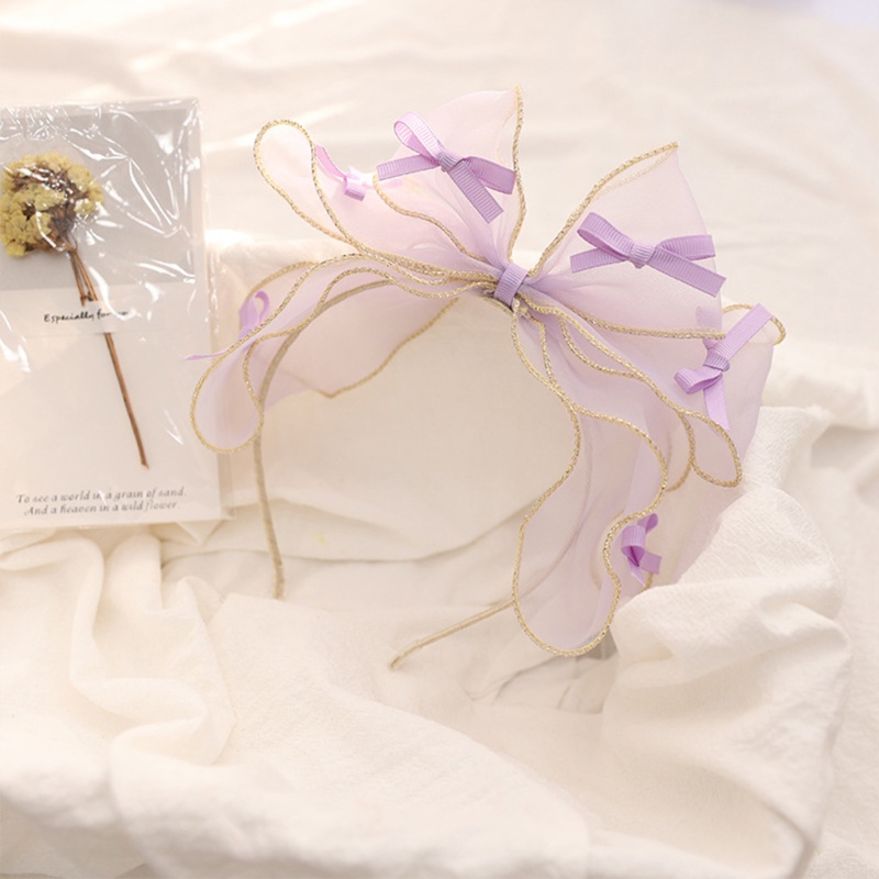 Băng Đô Nơ To Bản Bằng Vải Organza Cho Hóa Trang