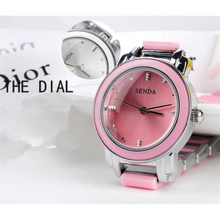 FREESHIP150K - ĐỒNG HỒ NỮ SENDA 8455 DÂY SỨ ĐỘC ĐÁO