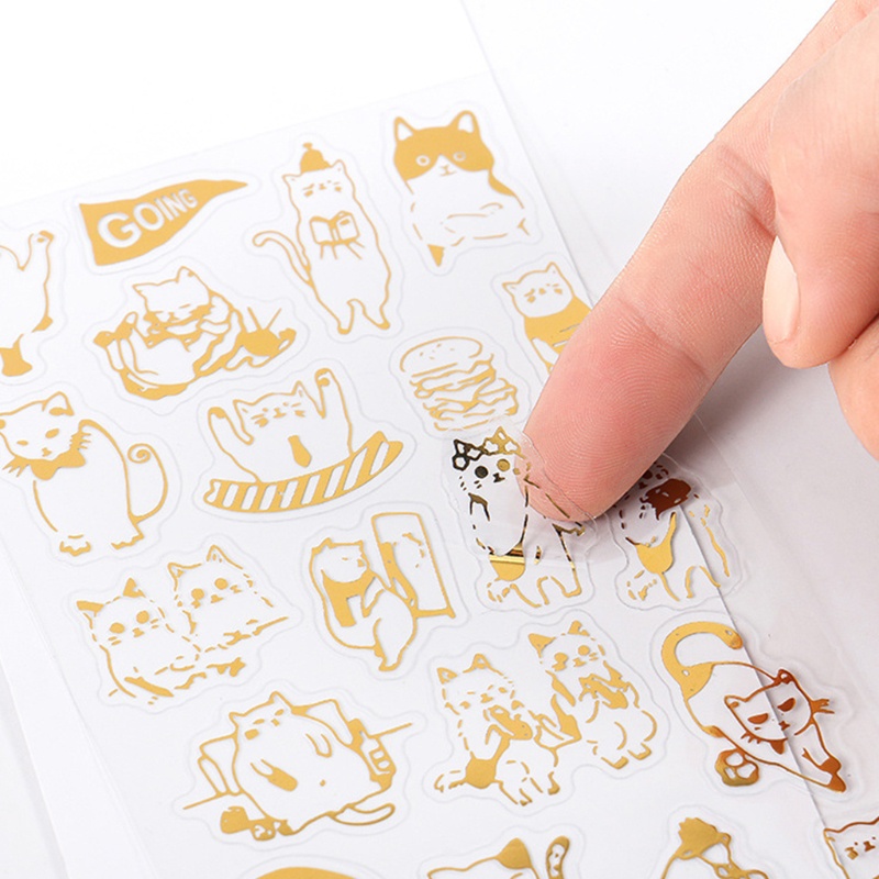 Set 6 tấm sticker epoxy resin uv hình mèo dễ thương làm đồ trang sức diy
