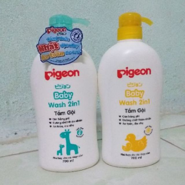 (700ml) Sữa tắm gội Pigeon Baby Wash 2in1