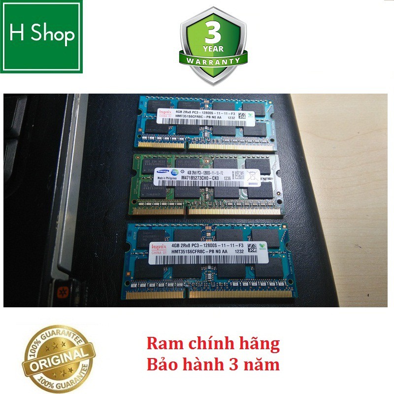 [Freeship toàn quốc từ 50k] Ram Laptop 4Gb PC3 bus 1600 tháo máy chính hãng, bảo hành 3 năm