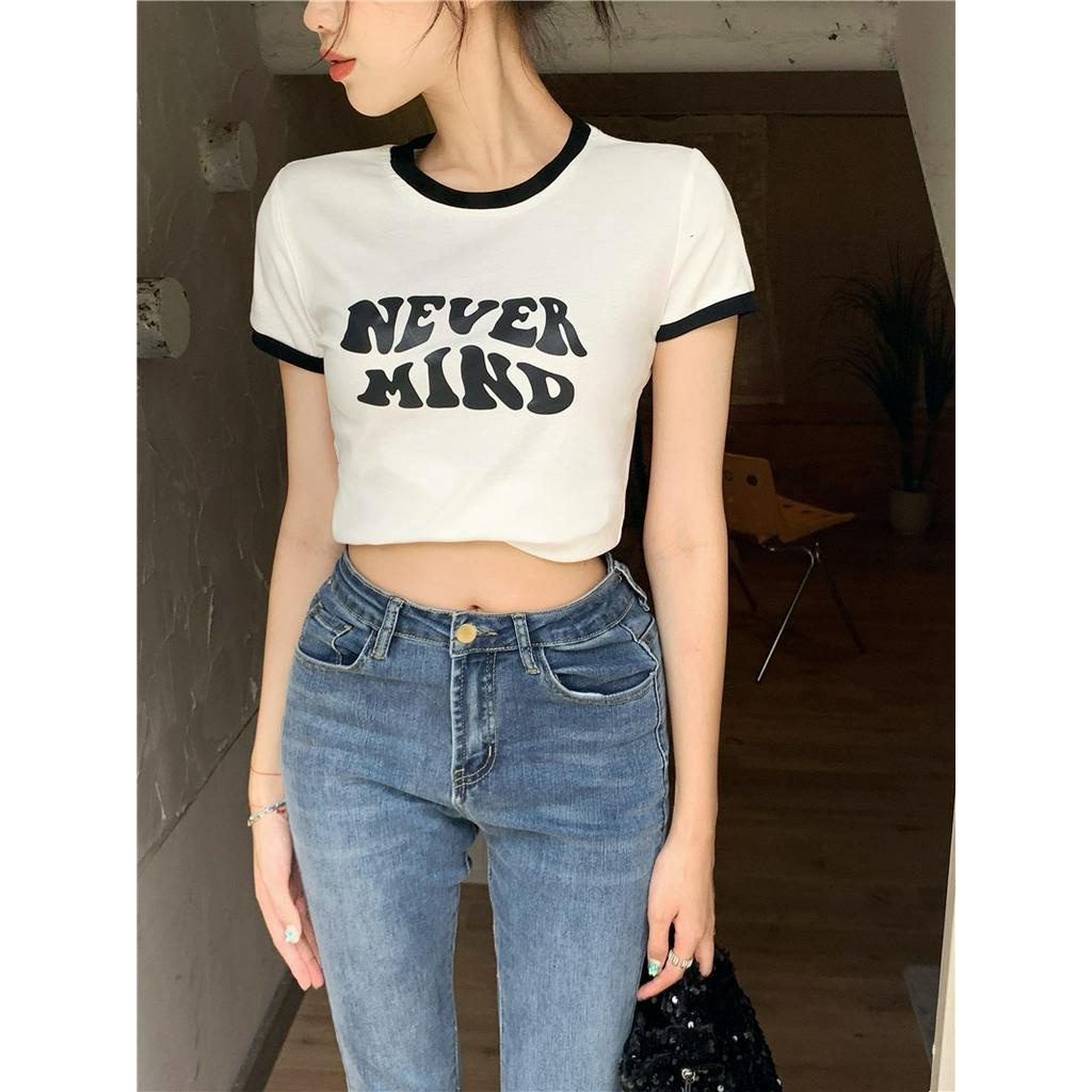 Áo Thun Cộc Tay Cổ Tròn In Chữ Mùa Hè 61659