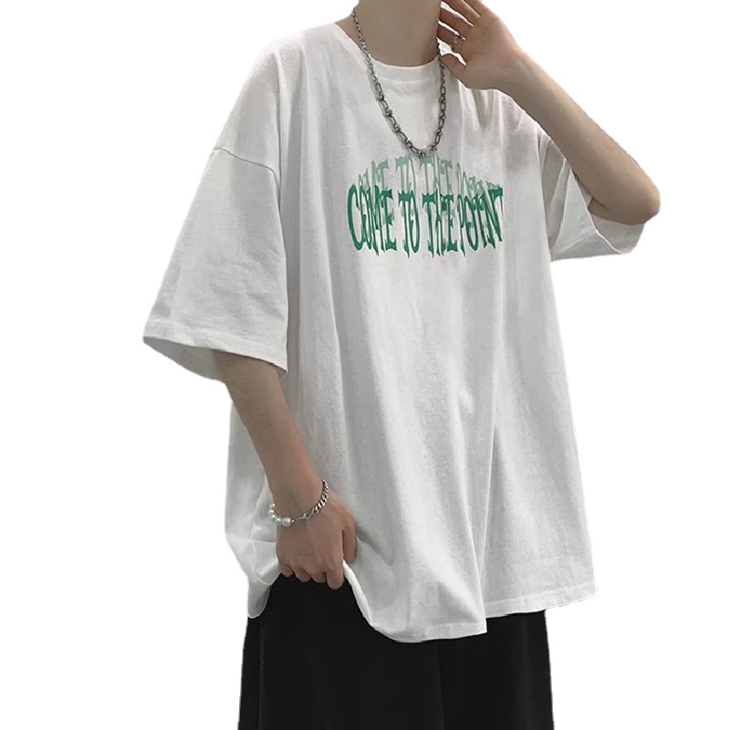 Áo Thun Tay Ngắn Dáng Rộng In Chữ Thời Trang Mùa Hè Cho Nam Size M-8XL