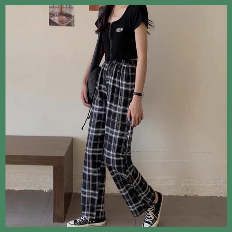 [Mã FAMAYWA giảm 10K đơn 50K] Quần CARO ỐNG SUÔNG NÂU - XÁM ĐEN - ĐEN Nam Nữ Unisex - La Mode | BigBuy360 - bigbuy360.vn