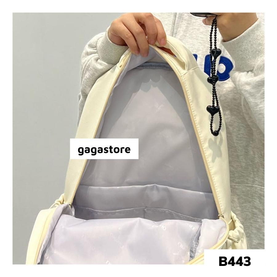 Balo đi học basic trơn nữ ulzzang hàn quốc vừa laptop 15.6inch B443