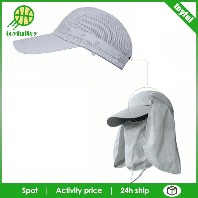 Mũ Lưỡi Trai Có Tấm Che Phủ Cổ Chống Nắng Màu Xanh Dương Đậm Dùng Khi Câu Cá Ngoài Trời