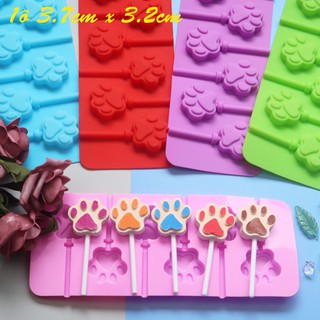 HCM - Khuôn silicon làm kẹo que hình bàn chân mèo kute dễ thương