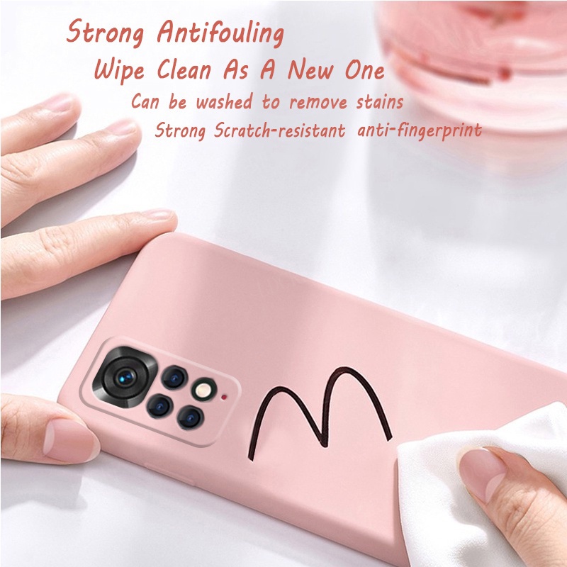 Ốp lưng Redmi Note 11 10 9 11S Pro điện thoại silicon mỏng có dây che phủ hoàn toàn camera thích hợp cho