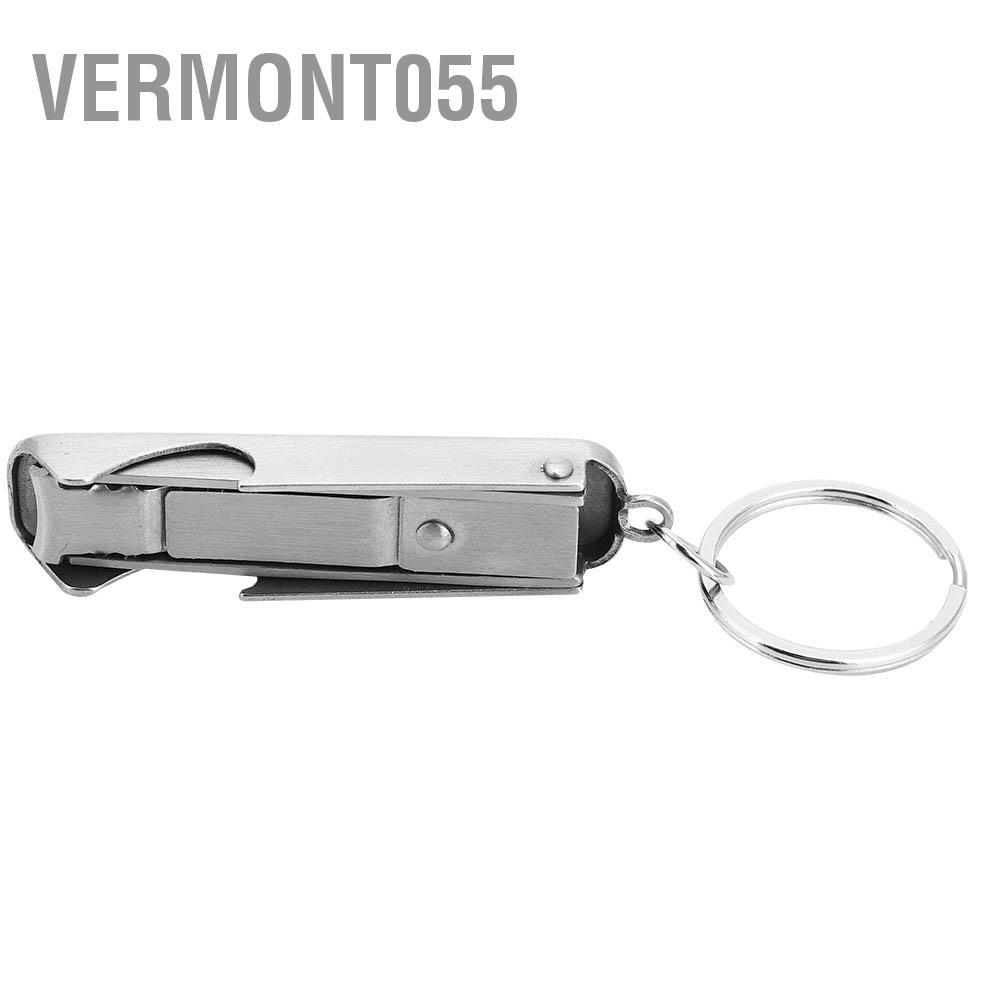 Vermont055 Outdoor Multi-function 2 in 1 Mini Tool Key Chain Ring Nail Cutter Clippers Bottle Opener