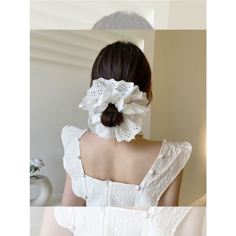 Dây Buộc Tóc Ren Phong Cách Pháp Thiết Kế Mới Xinh Xắn Cho Nữ 2022