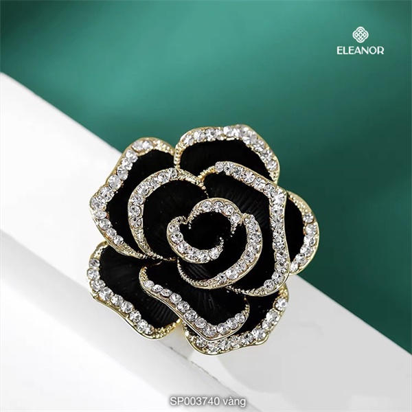 Ghim cài áo nữ Eleanor Accessories hình bông hoa đính đá phụ kiện trang sức thời trang quý phái