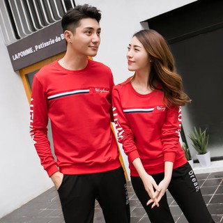 Áo thun đôi tay dài màu đỏ cá tính