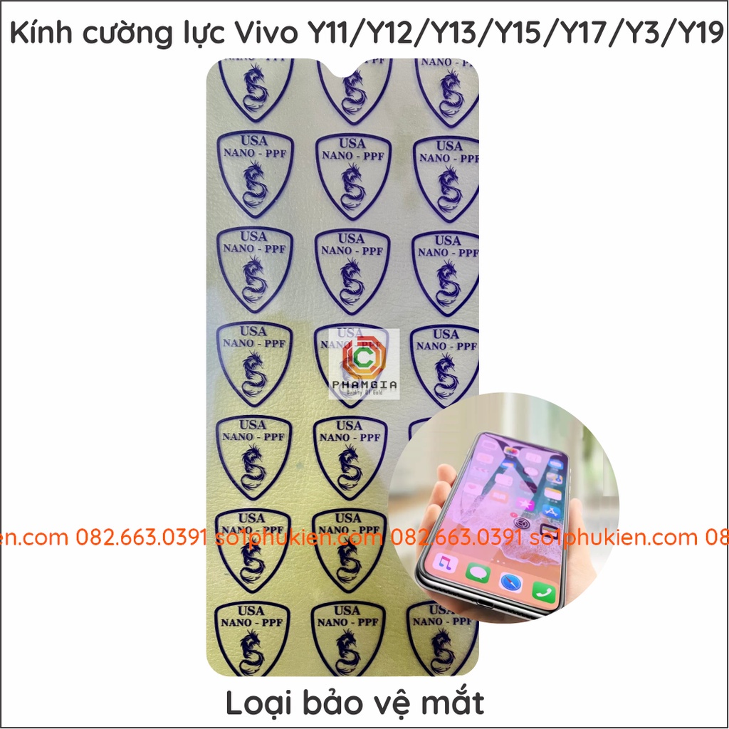 Dán cường lực Vivo Y11 / Y12 / Y13 / Y15 / Y17 / Y3 / Y19 nano dẻo siêu bền siêu đẹp