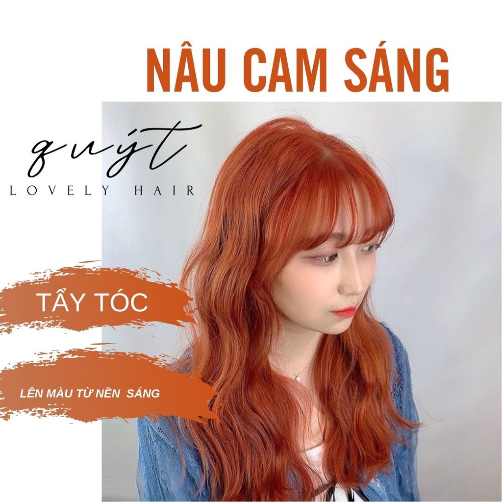 [ Q.8] THUỐC NHUỘM TÓC MÀU CAM SÁNG+TẶNG OXY-LÊN TỪ TÓC CÓ NỀN