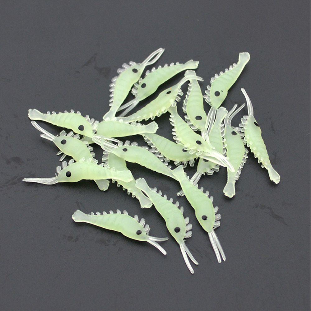 SUYO Set 10 / 20 / 30 / 50 Mồi Câu Cá Silicone Hình Tôm Dạ Quang
