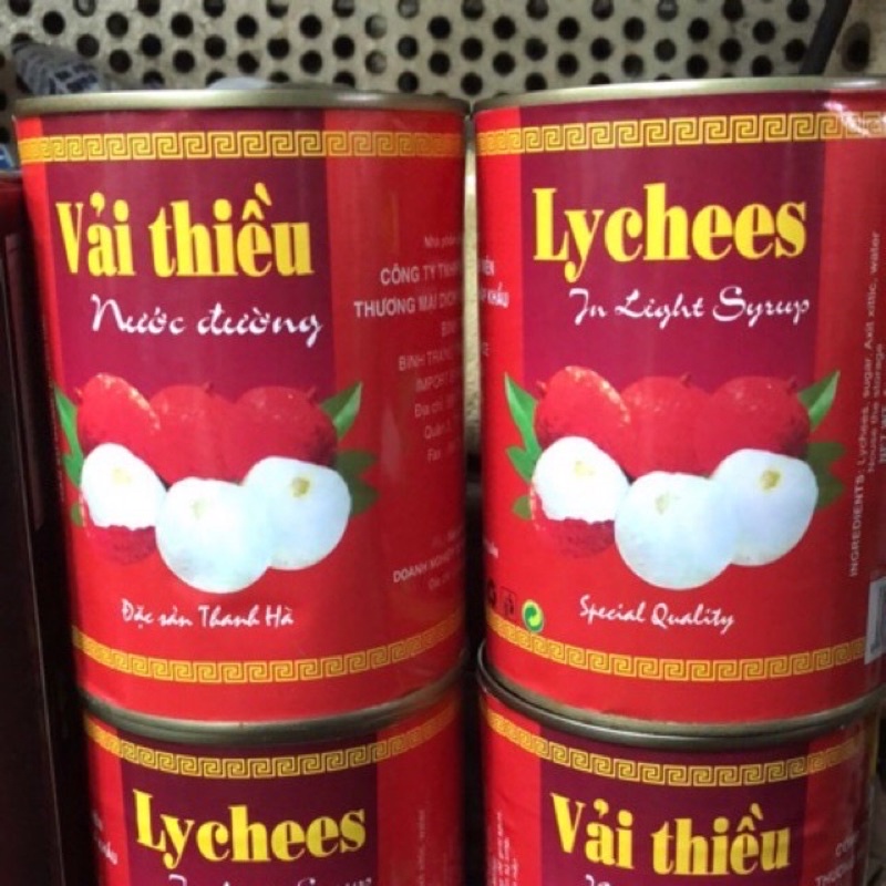 Vải Thiều Ngâm Nước Đường Đóng Lon date mới 565ml - Thanh Hà hàng loại 1