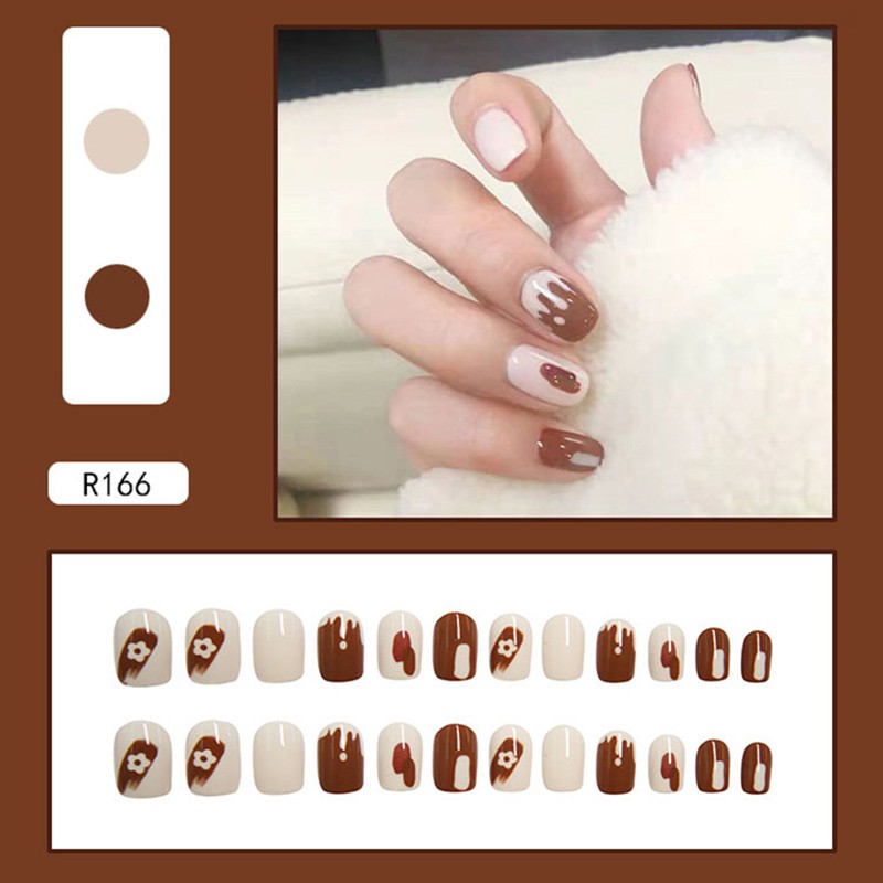 Hộp 24 Móng Tay Giả R161-R180 Trang Trí Nghệ Thuật Toàn Diện