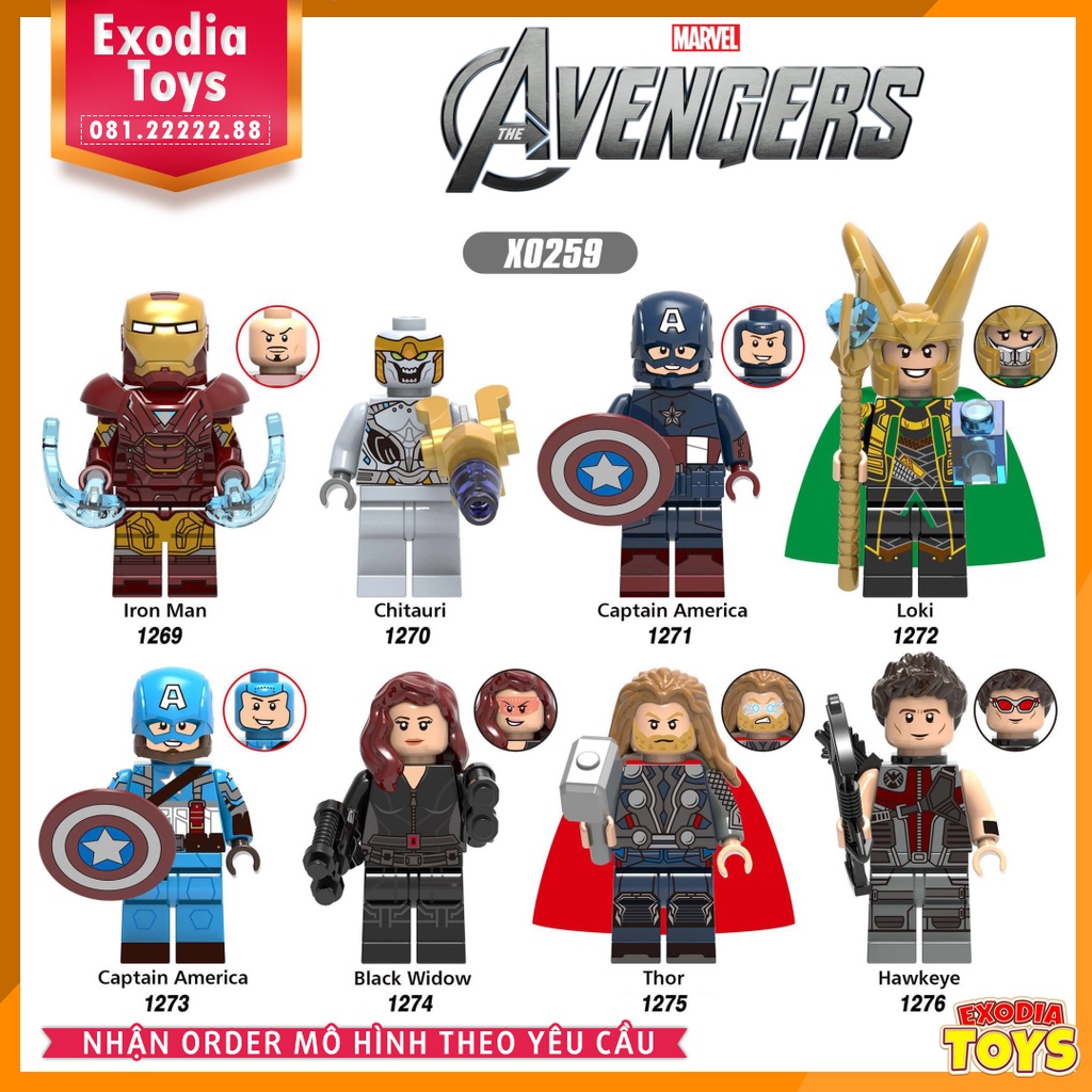 Xếp hình Minifigure Marvel Biệt đội siêu anh hùng Avengers (2012) - Đồ Chơi Lắp Ghép Sáng Tạo - XINH X0259