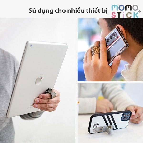 Momostick Matte giá đỡ điện thoại thông minh chống giật, rớt điện thoại phiên bản da