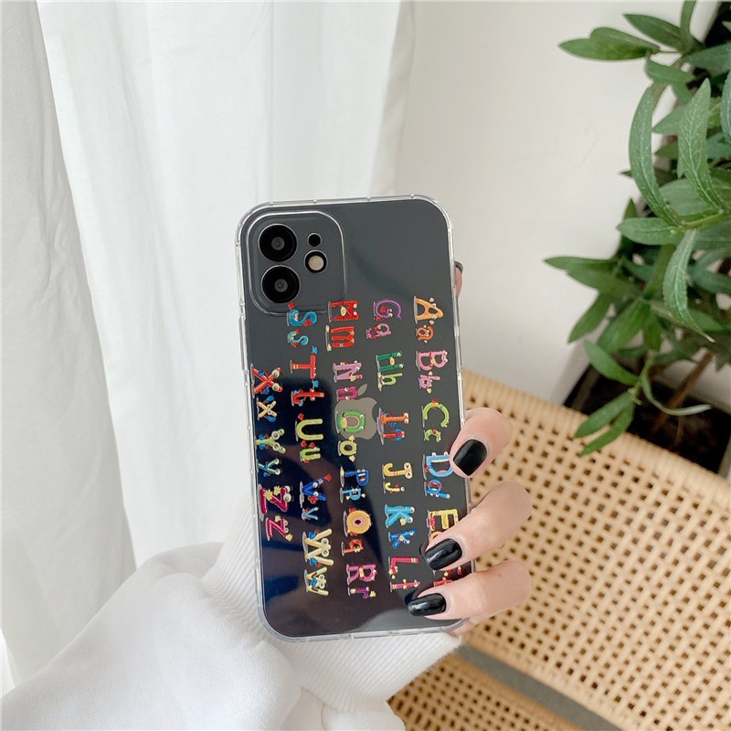 Ốp lưng iPhone iPhone 11 Pro Max / iPhone12 / iPhone X / iPhone 7 Plus / iPhone 8 / iPhone 6 / iPhone 11 Bảng chữ cái tiếng Anh Ốp lưng chống rơi điện thoại trong suốt