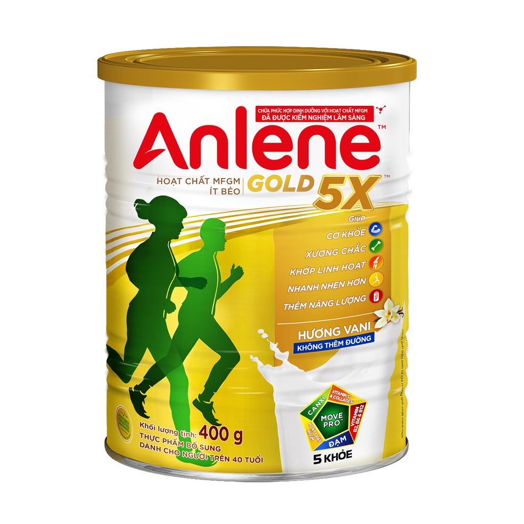 Sữa bột Anlene Gold 5X hương vani lon 400g