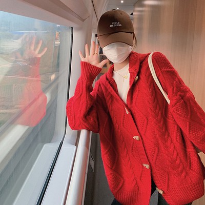 áo len nữ có mũ dày xinh cực màu sáng tươi xinh 2021