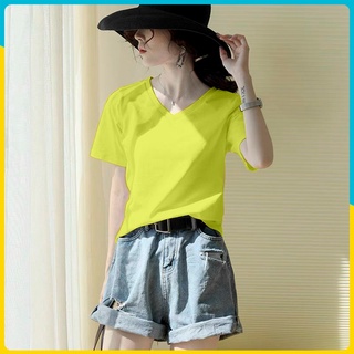Áo phông nữ cổ tim chất cotton
