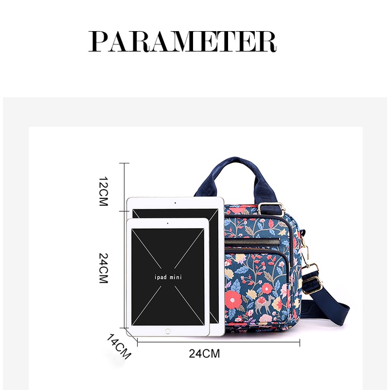 Túi Đeo Chéo Vai Bằng Nylon Cỡ Lớn In Họa Tiết Hàng Mới Phong Cách Đơn Giản Cho Nữ