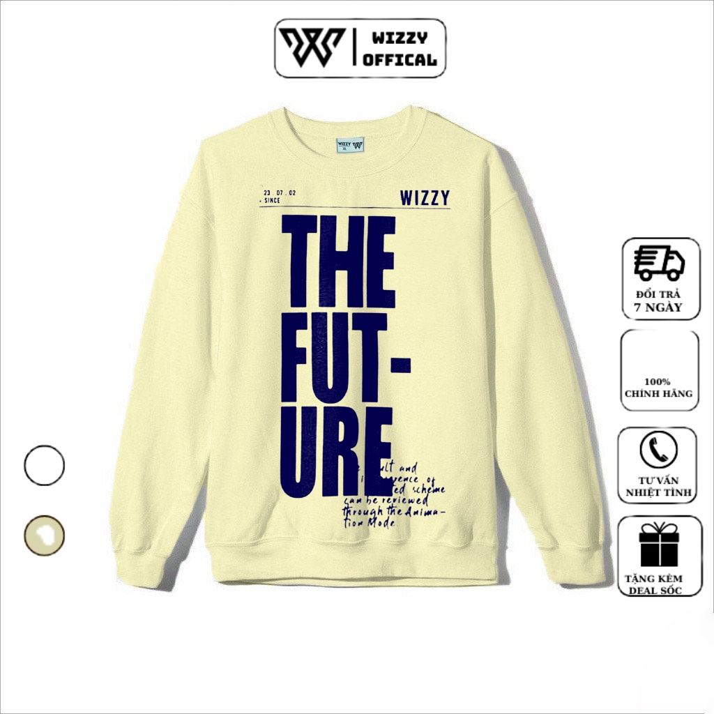 Áo thu đông nam WIZZY sweater unisex chất nỉ Hàn Quốc mịn đẹp tay dài cổ tròn mã STW06future