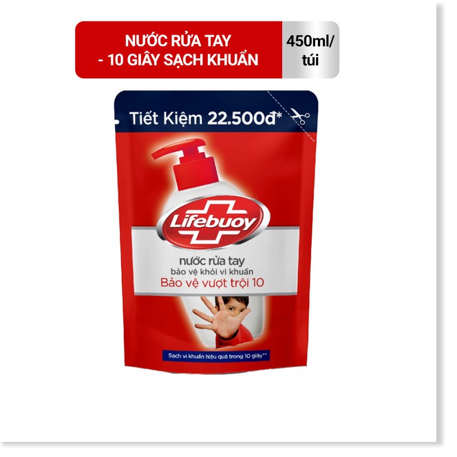 [Mã chiết khấu giảm giá sỉ mỹ phẩm chính hãng] Nước rửa tay Lifebuoy Bảo vệ khỏi vi khuẩn 450gr (Túi)