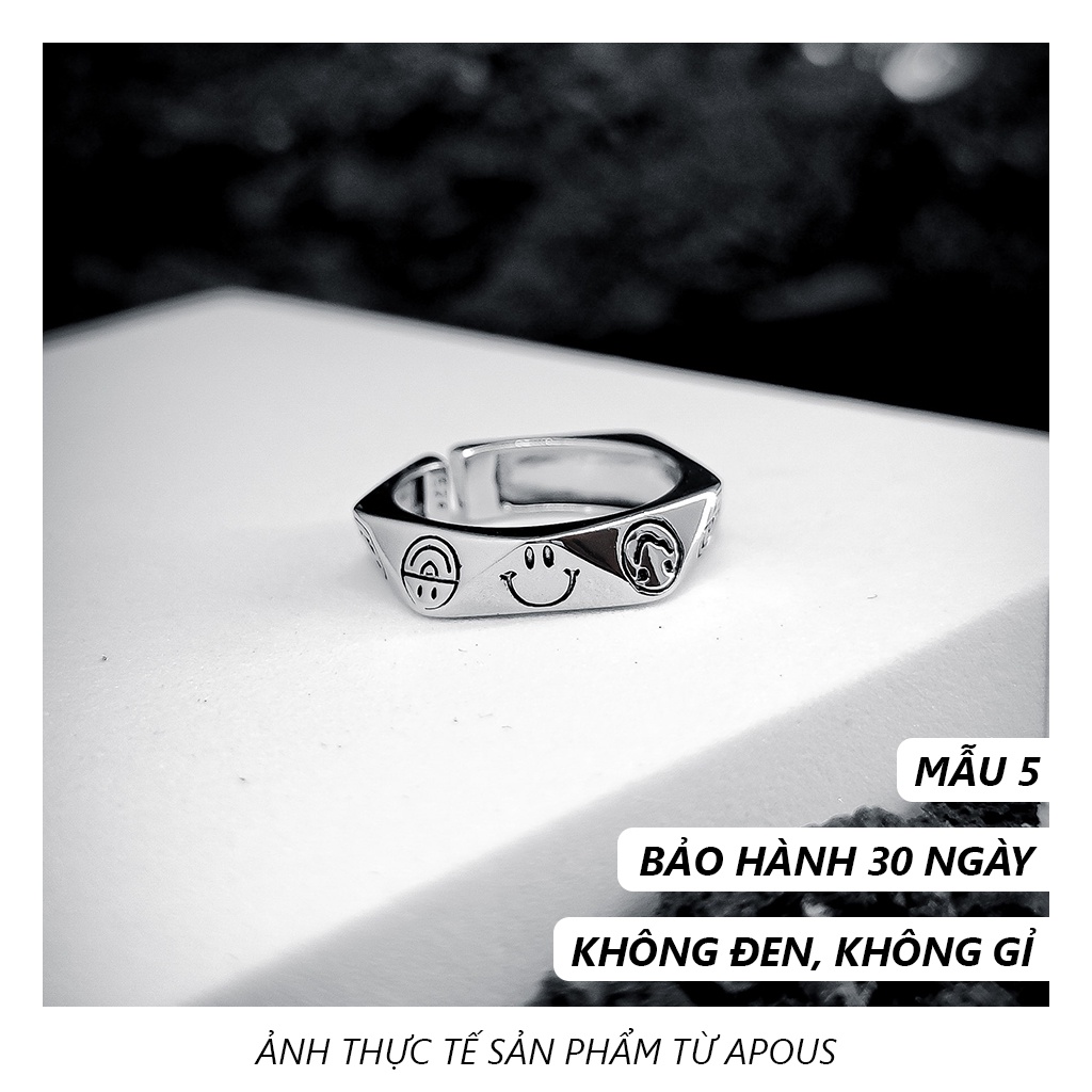 Nhẫn nam nữ thời trang Trendy - Không đen không gỉ - BST 4 - Phụ Kiện Trang Sức Unisex Apous