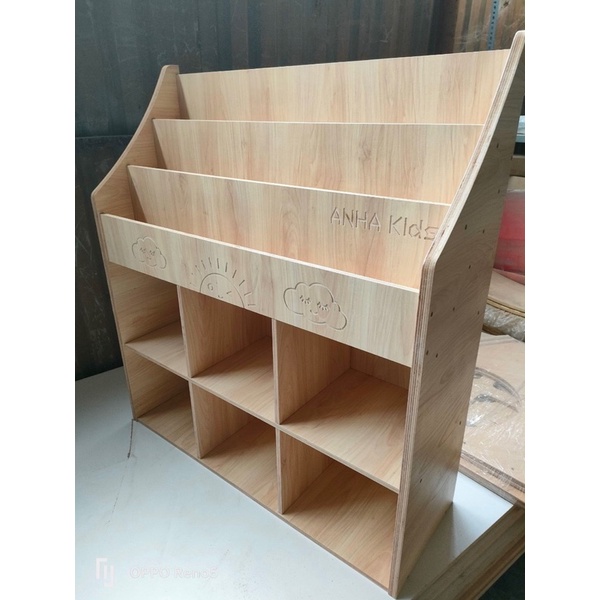 Kệ sách Montessori, giá sách trẻ em kết hợp, kệ đa năng cho bé