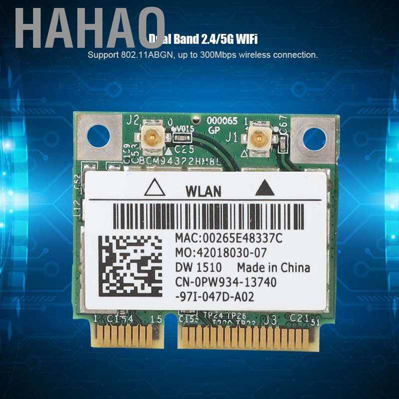 [Seller Recommend] Card mạng Wifi Dw1510 Bcm94322Hm8 Dual Band 5g Pci-E không dây chất lượng cao cho Dell E4200 E5500