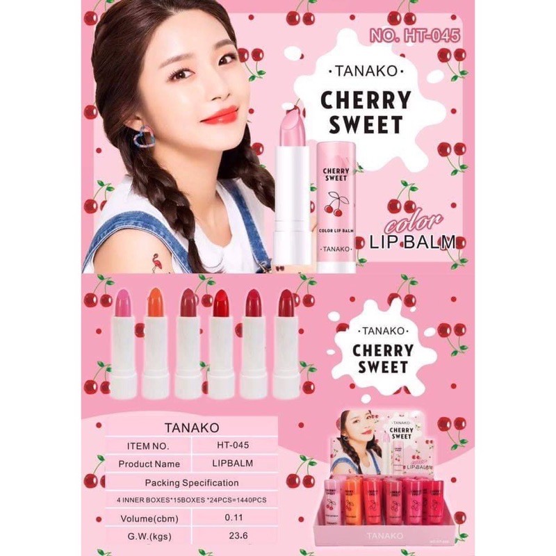 Son lỳ mịn,bền màu,lâu trôi,cấp ẩm Tanako cherry-KB352