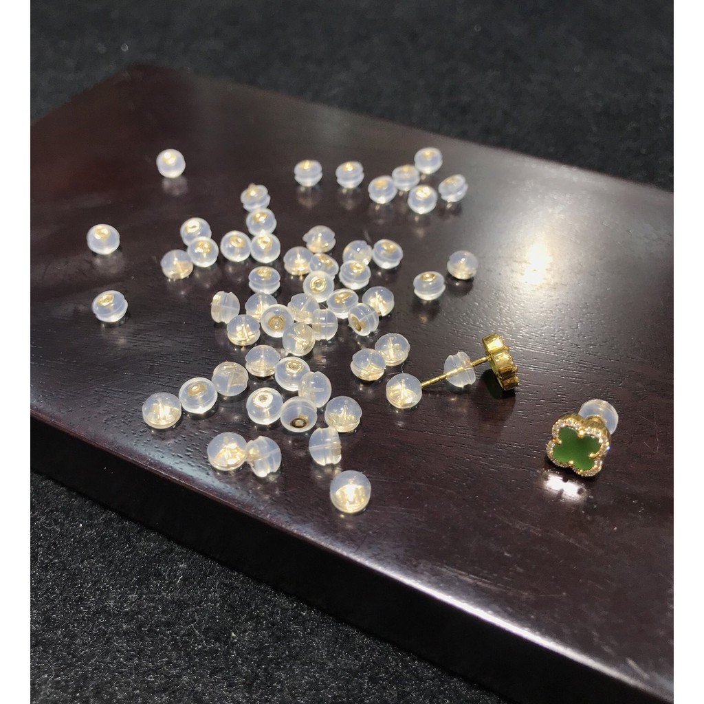 Chốt nhựa bông tai lõi v.àng 18k, chốt đẩy bông tai nhựa lõi bằng Au 18k-Minh Tâm Jewelry