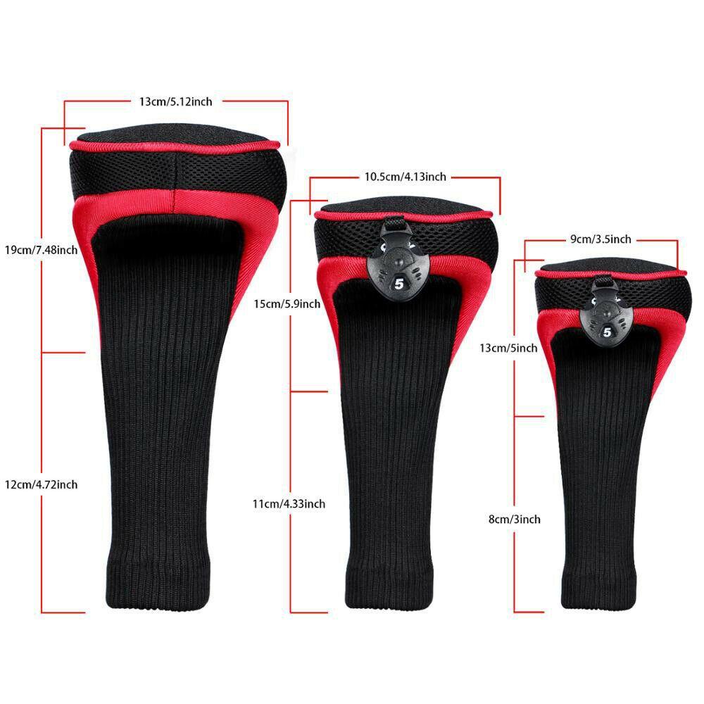MAGIC Applicable Woods Headcover Left Hand Right Hand Fairway Woods Golf Club Head Covers Deluxe Gift Long Neck Driver 1/3/5 Interchangeable Practical Rod Sleeve Irons Long/Multicolor