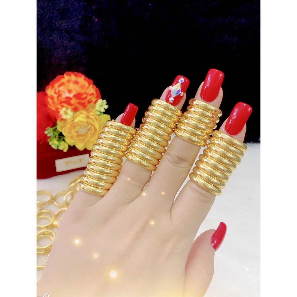 Nhẫn cưới trơn 2 chỉ  khắc 9999 mạ 24k cực chuẩn p1569