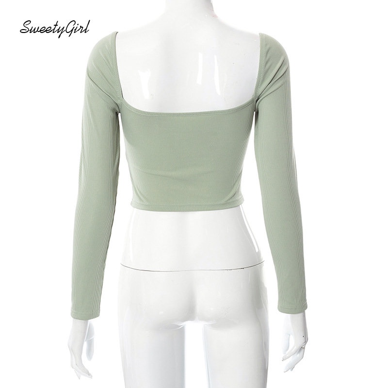 Áo Thun Tay Dài Cổ Thuyền Khoét Lỗ Thấp Màu Trơn Thời Trang 2022 Quyến Rũ Cho Nữ