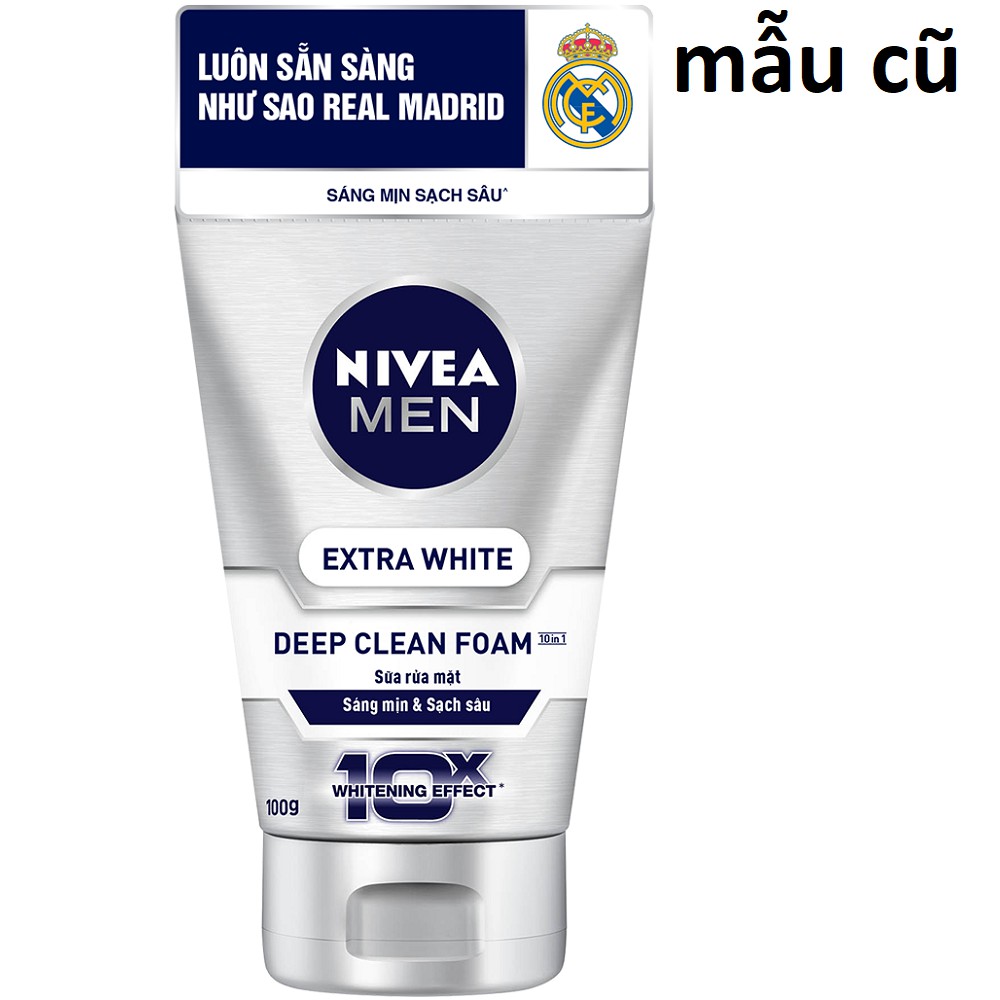 trùng Sữa Rửa Mặt Nam Nivea 100g Sáng Mịn Và Sạch Sâu 100% chính hãng.