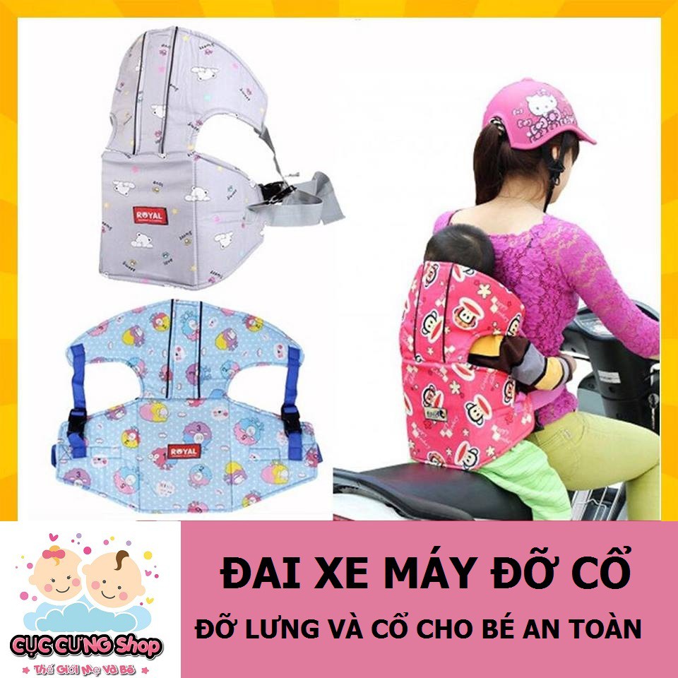 ĐAI XE MÁY ROYAL LOẠI CÓ ĐỠ CỔ AN TOÀN CHO BÉ