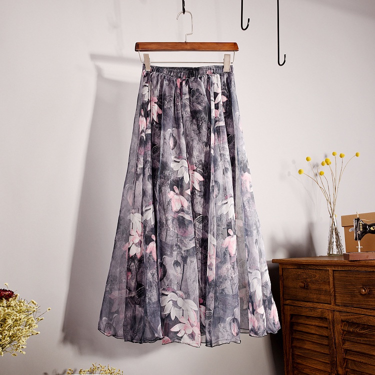 Chân Váy Voan In Họa Tiết Thời Trang Retro Bohemian Mới Thanh Lịch Cho Nữ Đi Biển