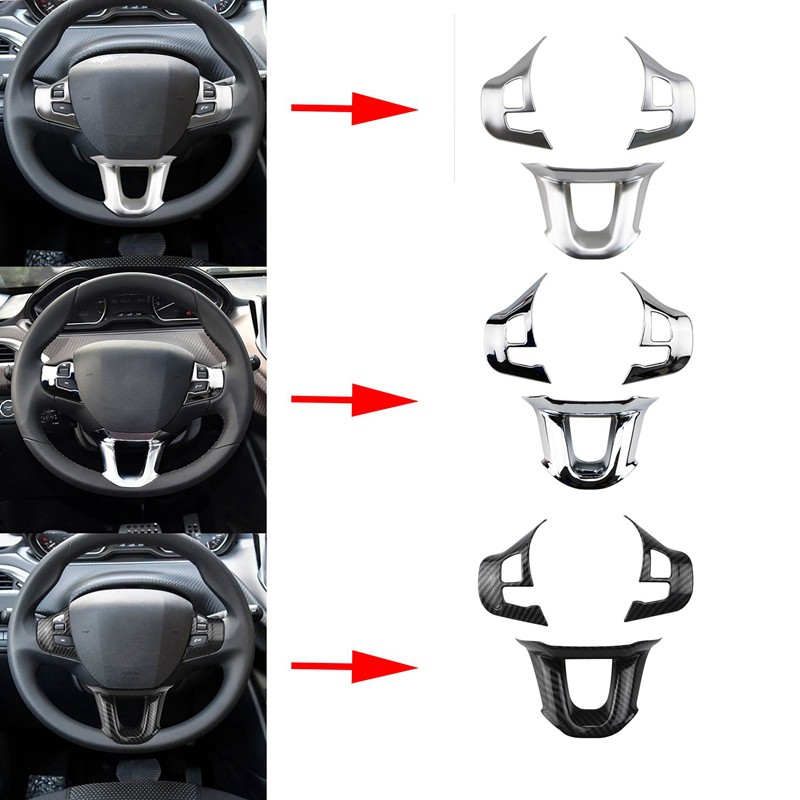 Set 3 Miếng Dán Vô Lăng Xe Ô Tô Peugeot 2008 208 308 2014-2018