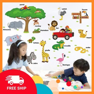⚡️𝗙𝗥𝗘𝗘𝗦𝗛𝗜𝗣⚡️ Decal dán tường Vườn thú tiếng anh số 1