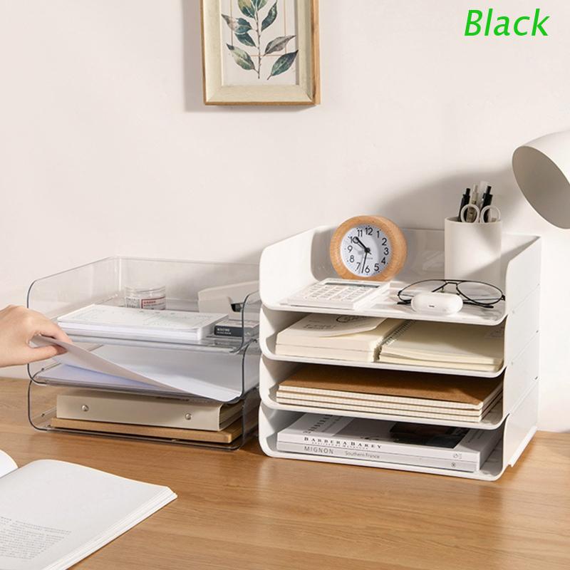 Đen Khay Đựng Hồ Sơ Khổ A4 Có Thể Xếp Chồng Lên Nhau Tiện Dụng